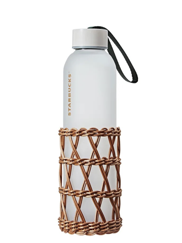 2020 Starbucks Korea Rattan Glass Water Bottle 533ml