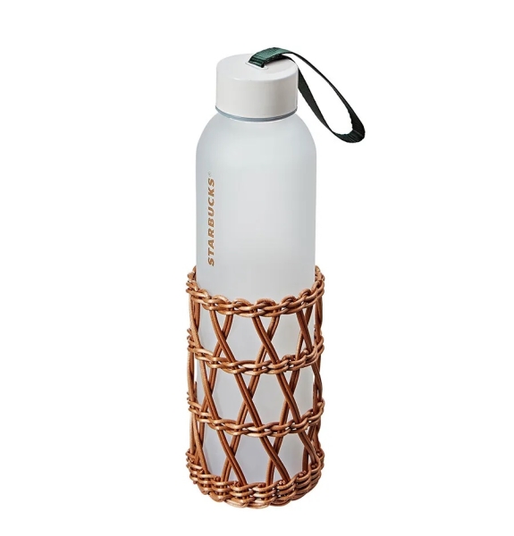 2020 Starbucks Korea Rattan Glass Water Bottle 533ml